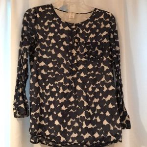 Heart crew cuts button up blouse